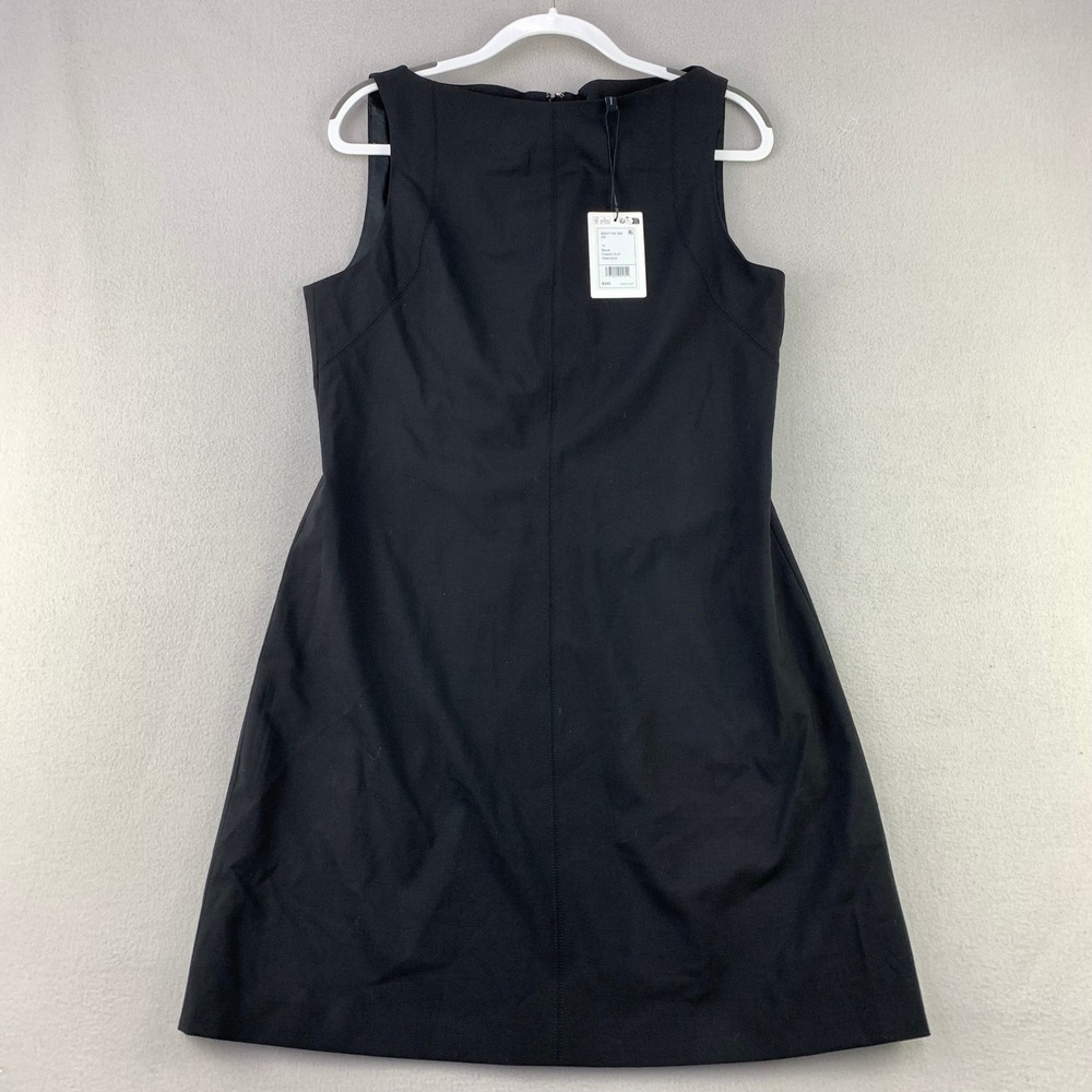 Theory Boat Neck Dress Women 12 Black Classic Suit Wool Career NWT Office